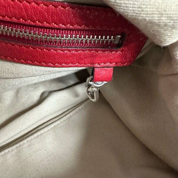 Ralph Lauren Red Leather Satchel Handbag - Women's Stylish Shoulder Bag - Picture 8 of 13